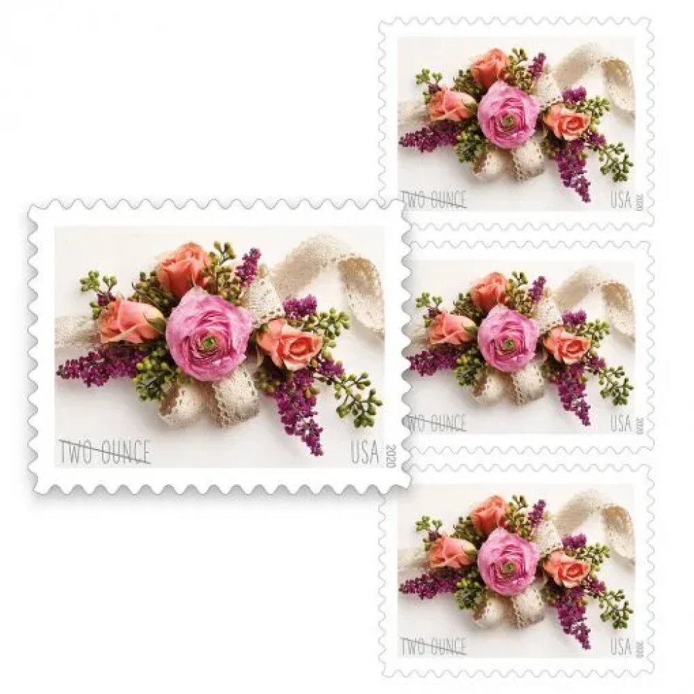 (2020) USPS Garden Corsage Wedding Postage Stamps