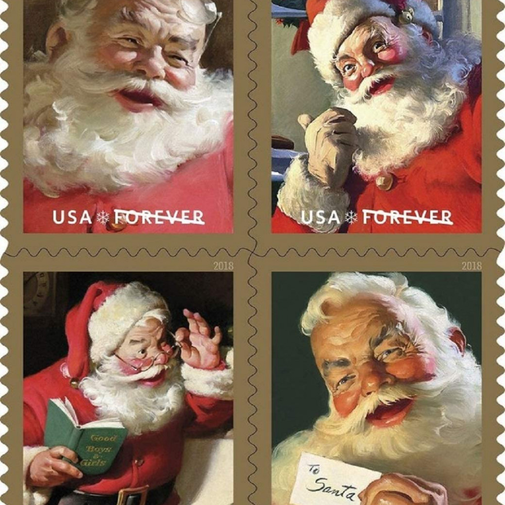 (2018) USPS Sparkling Holidays Christmas Santa Forever Stamps