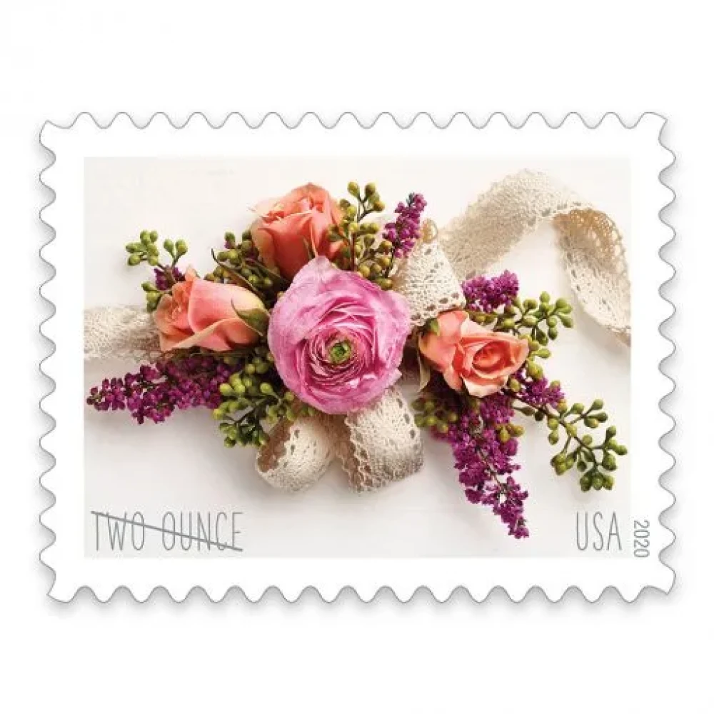 (2020) USPS Garden Corsage Wedding Postage Stamps